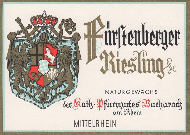 Flaschenetikett des Pfarrweinguts St. Nikolaus Bacharach